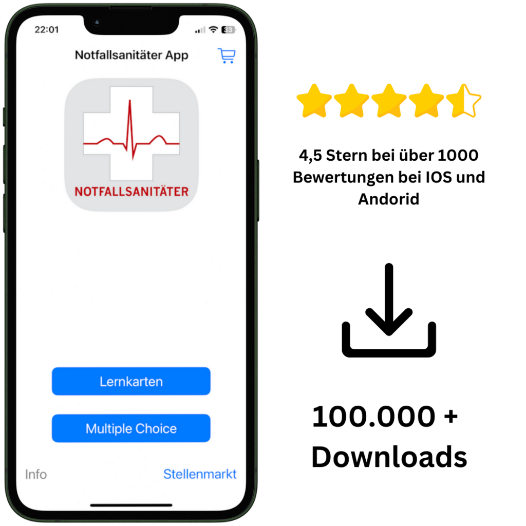 Darstellung der NotSan Lernkarten App